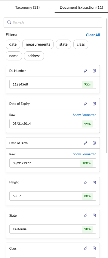 A crop showing the filtered, clean extraction results.