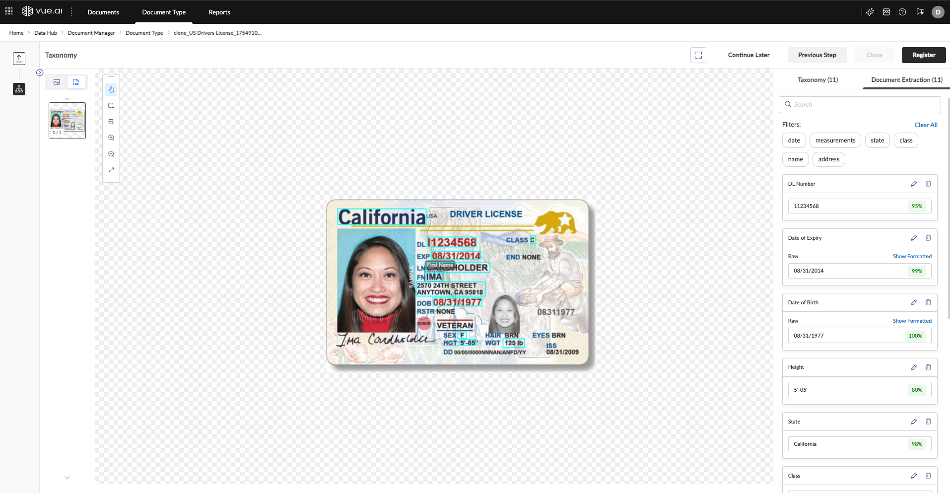 Verifying the final extraction results with the refined taxonomy.